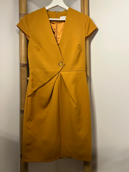 Marc Angelo - nette mouwloze jurk - mosterdgeel - 38