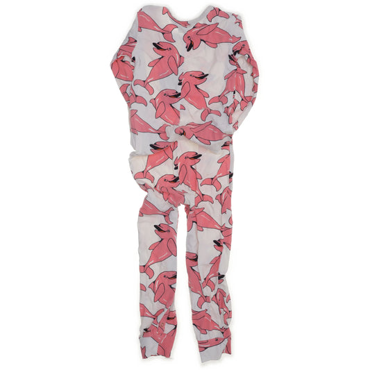 Mini Rodini - Romper/pyjama dolfijnen - Roze/wit - 92/98