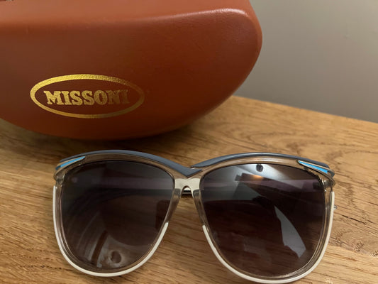 Missoni - zonnebril met case - grijs-blauw