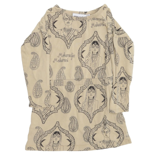 Mini Rodini - Jurk Indiase print - Beige/zwart - 92/98