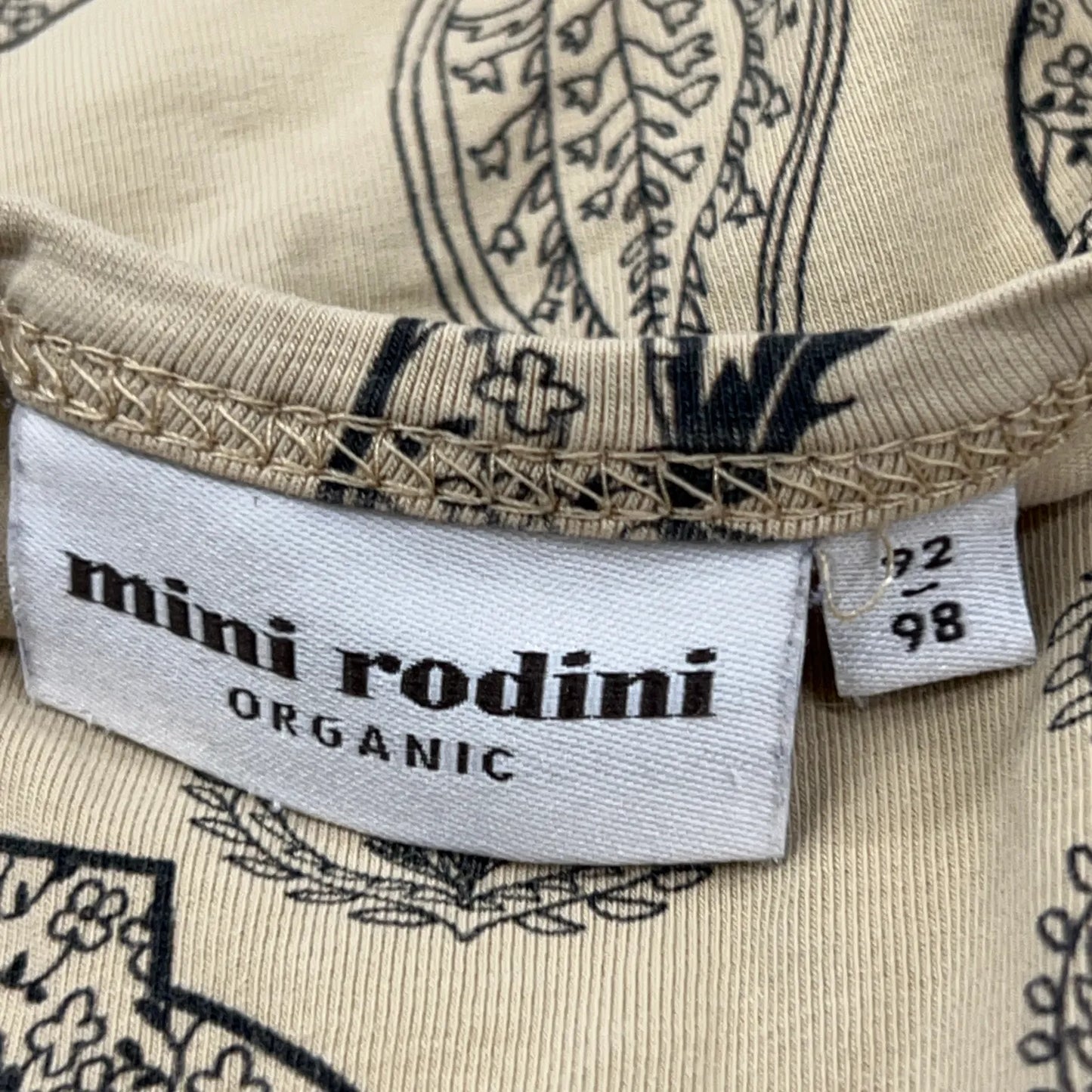 Mini Rodini - Jurk Indiase print - Beige/zwart - 92/98