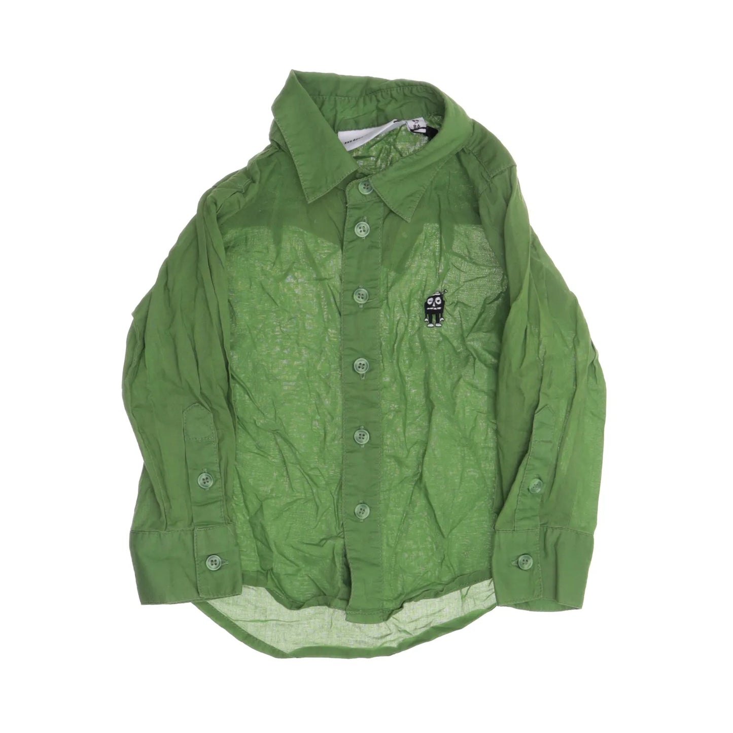 Mini Rodini - Shirt/overhemd 100% katoen - Groen - 80/86