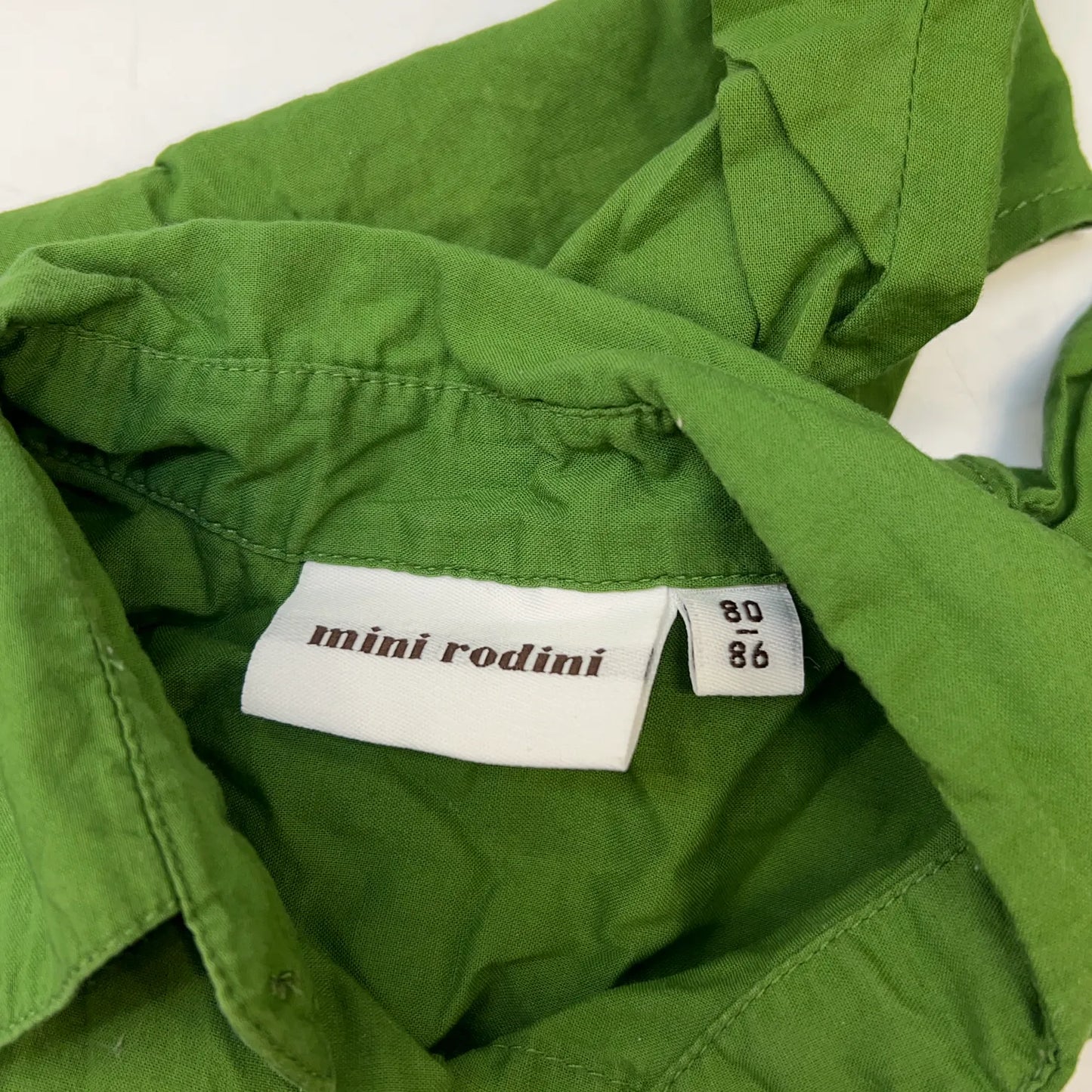 Mini Rodini - Shirt/overhemd 100% katoen - Groen - 80/86
