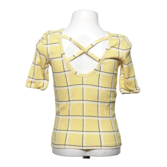 Mini Rodini - Shirt met open achterkant - Geel/zwart/wit - 116/122