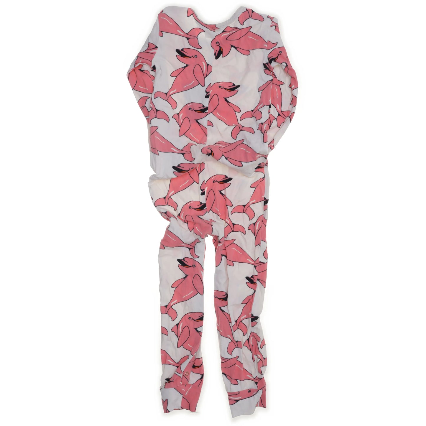 Mini Rodini - Romper/pyjama dolfijnen - Roze/wit - 92/98