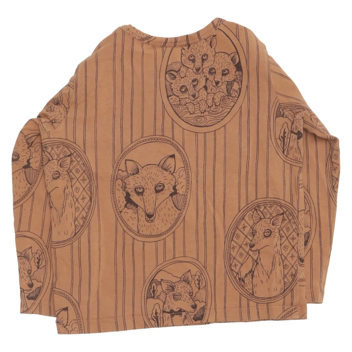 Mini Rodini - Henley shirt Fox Family - Bruin - 80/86